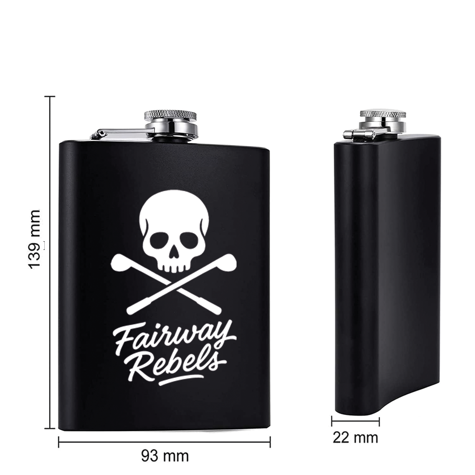 Flasque incurvée Noir Mat – Fairway Rebels - Fairway Rebels golf