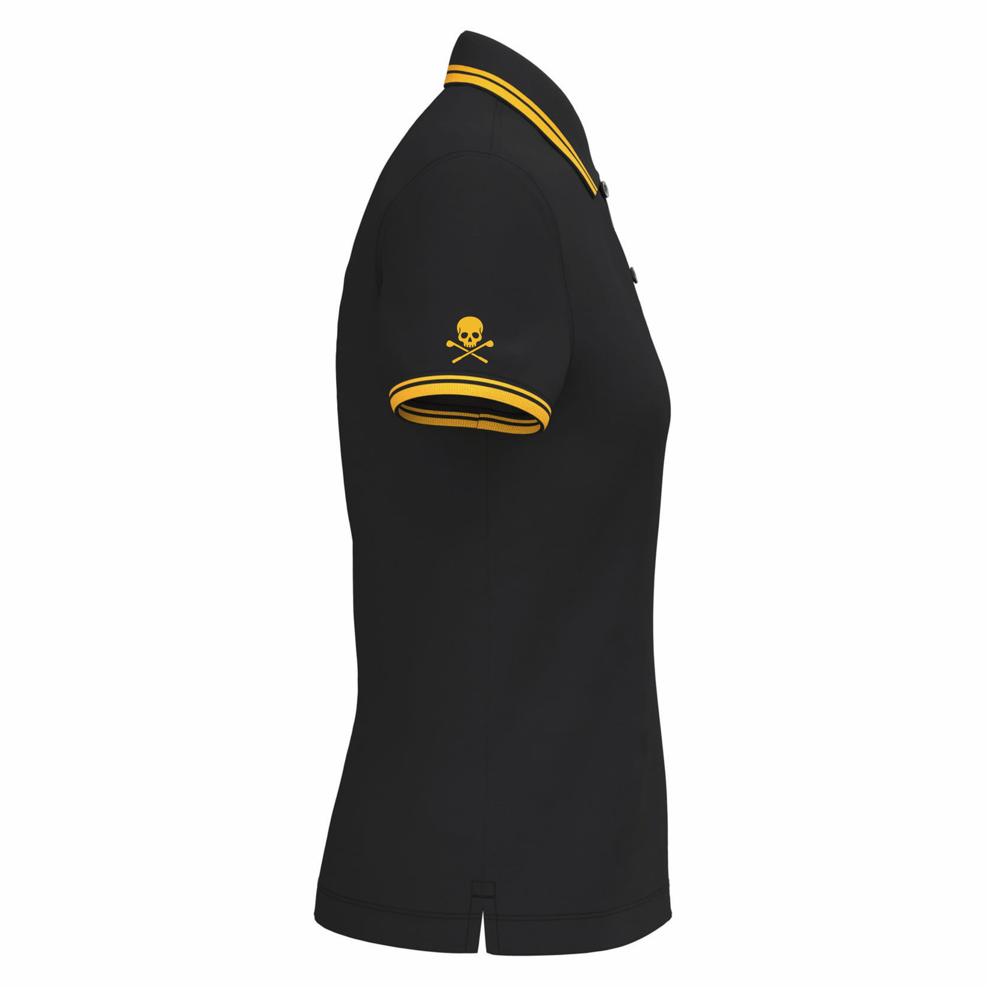 Polo de golf Femme Noir Liserés Jaune - Fairway Rebels golf