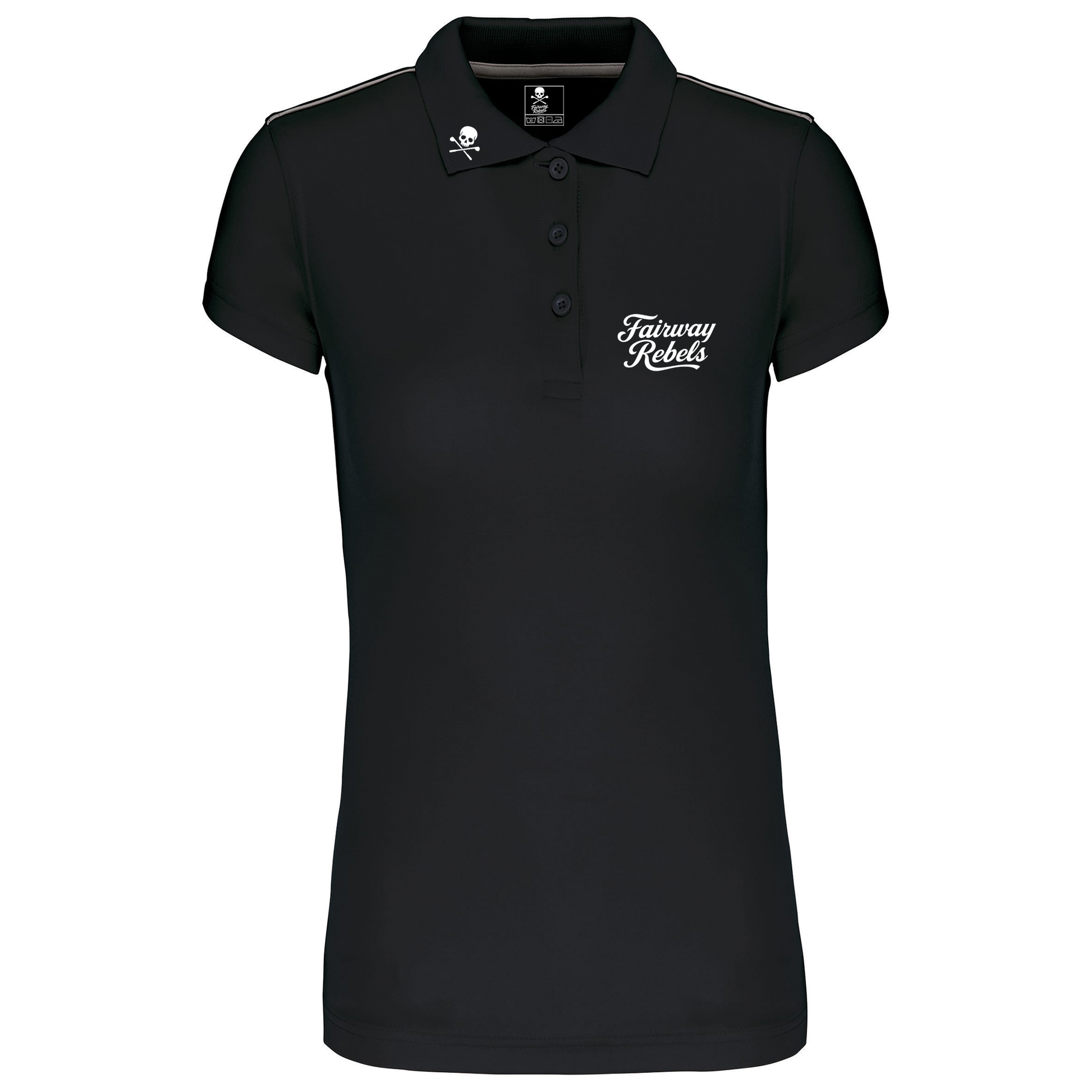 Polo de golf Femme Technique Two Noir - Fairway Rebels golf -polo golf technique femme -49.00 EUR