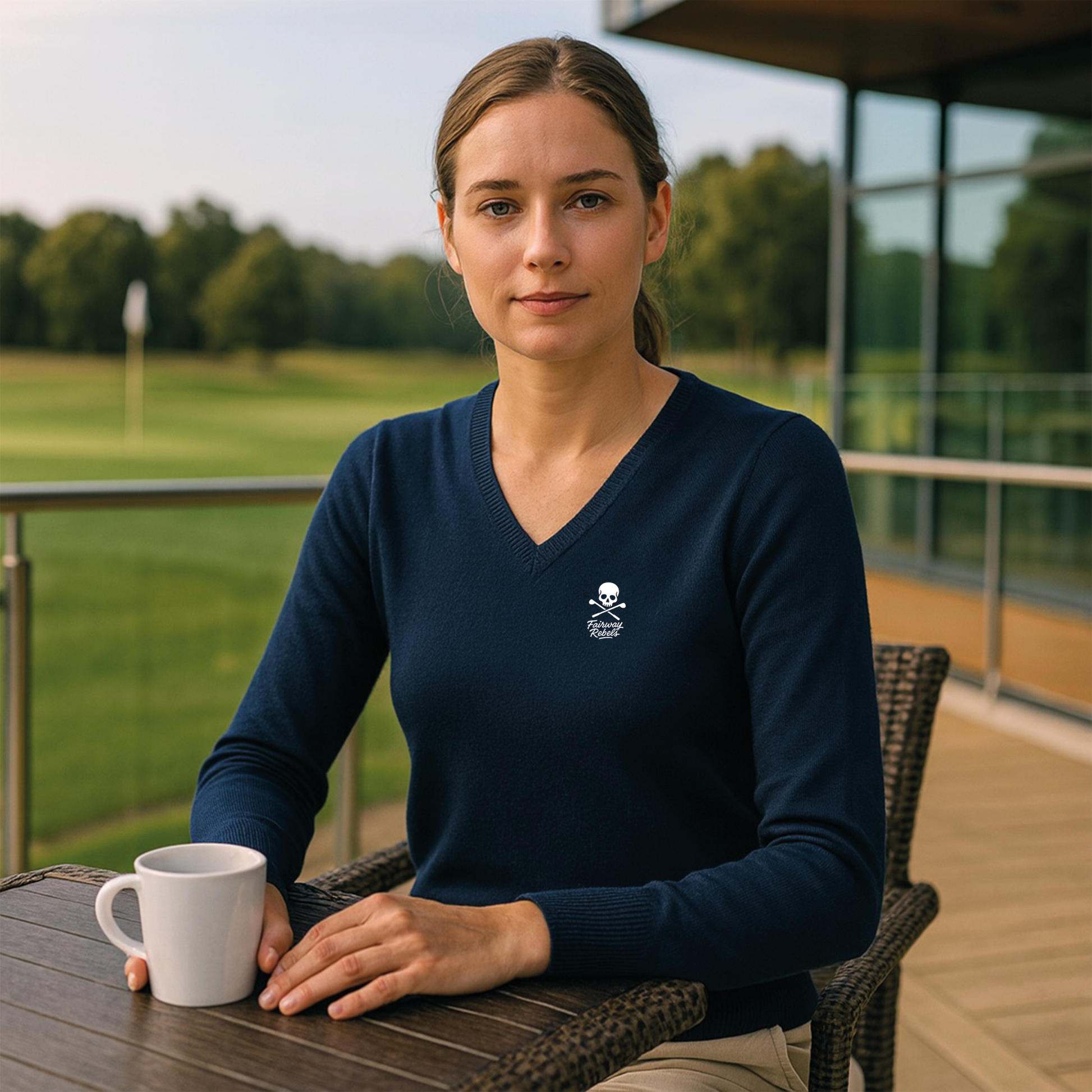 Pull Femme Col V Bleu Marine - Fairway Rebels - Fairway Rebels golf