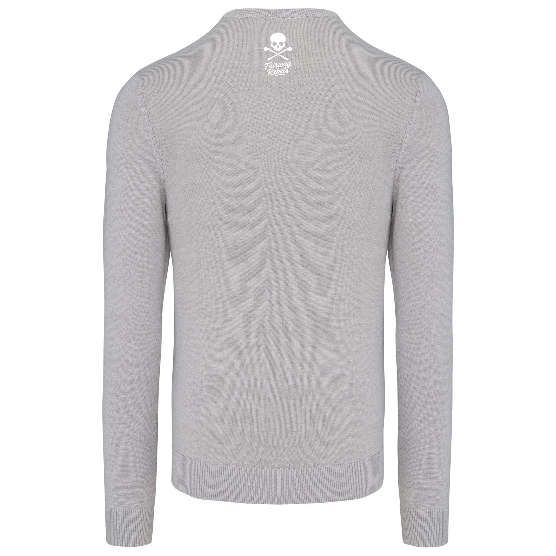 Pull Col Rond Homme Skull Gris - Fairway Rebels golf