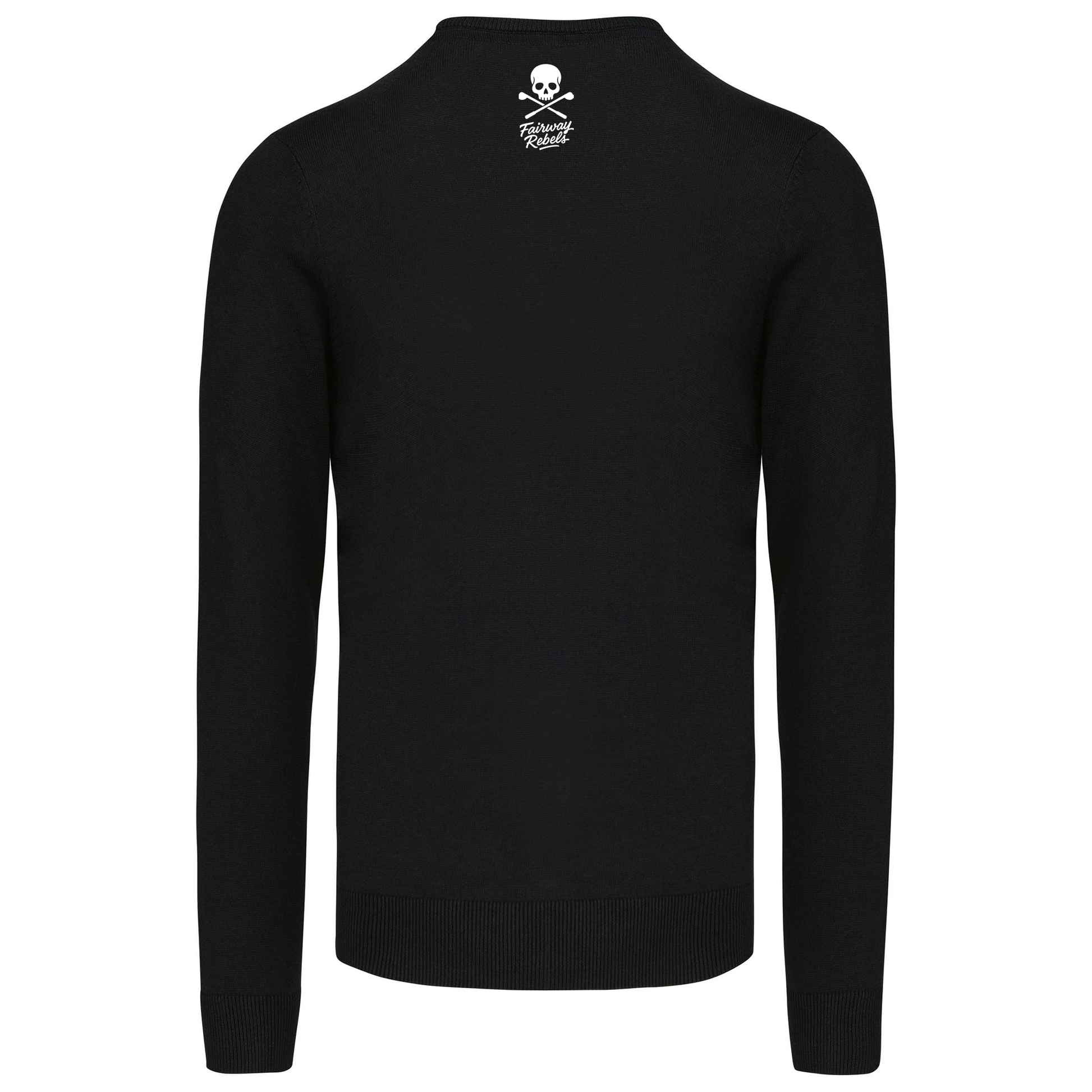 Pull Col Rond Homme Skull Noir - Fairway Rebels golf