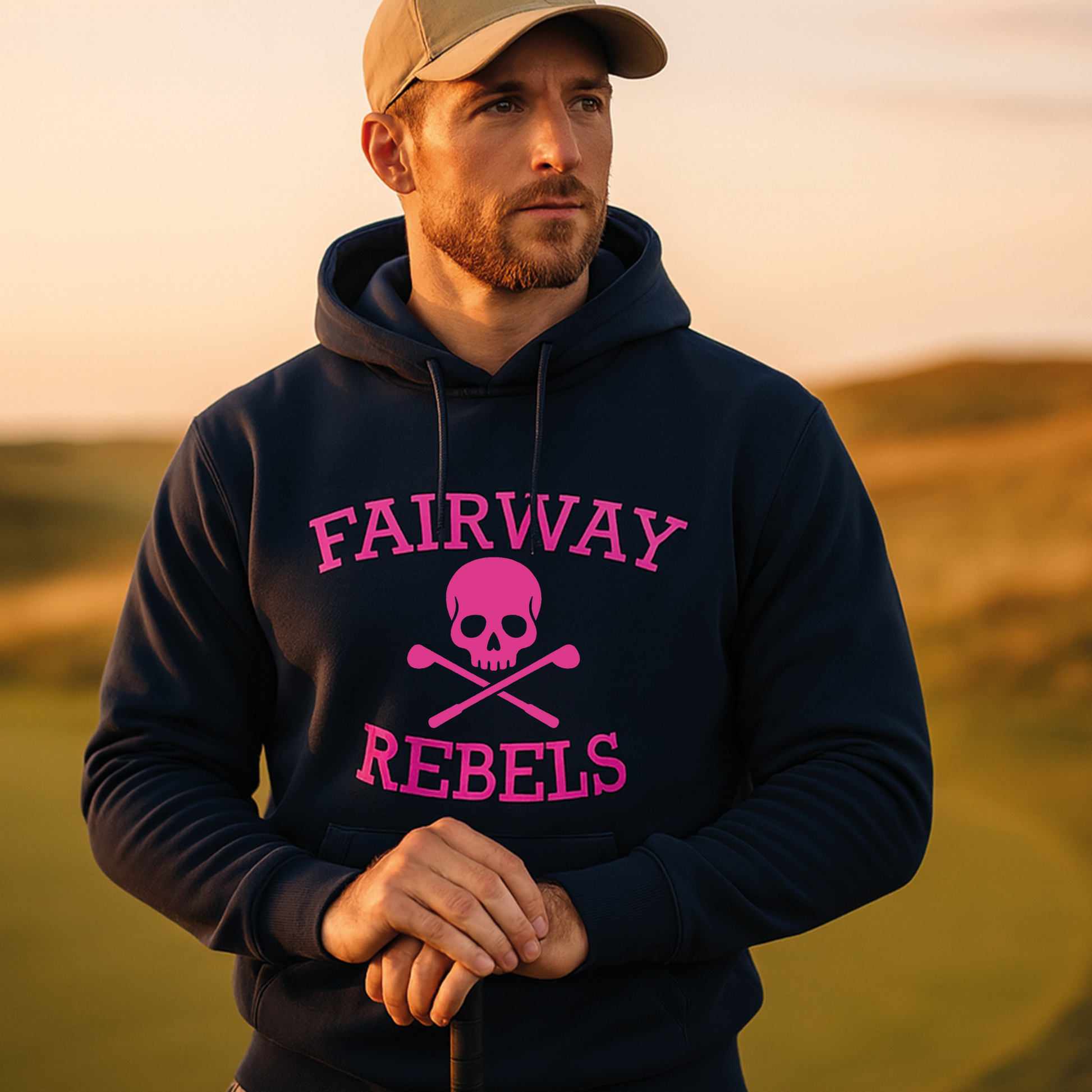 Sweat à Capuche Bleu Marine & Rose Fairway Rebels - Fairway Rebels golf