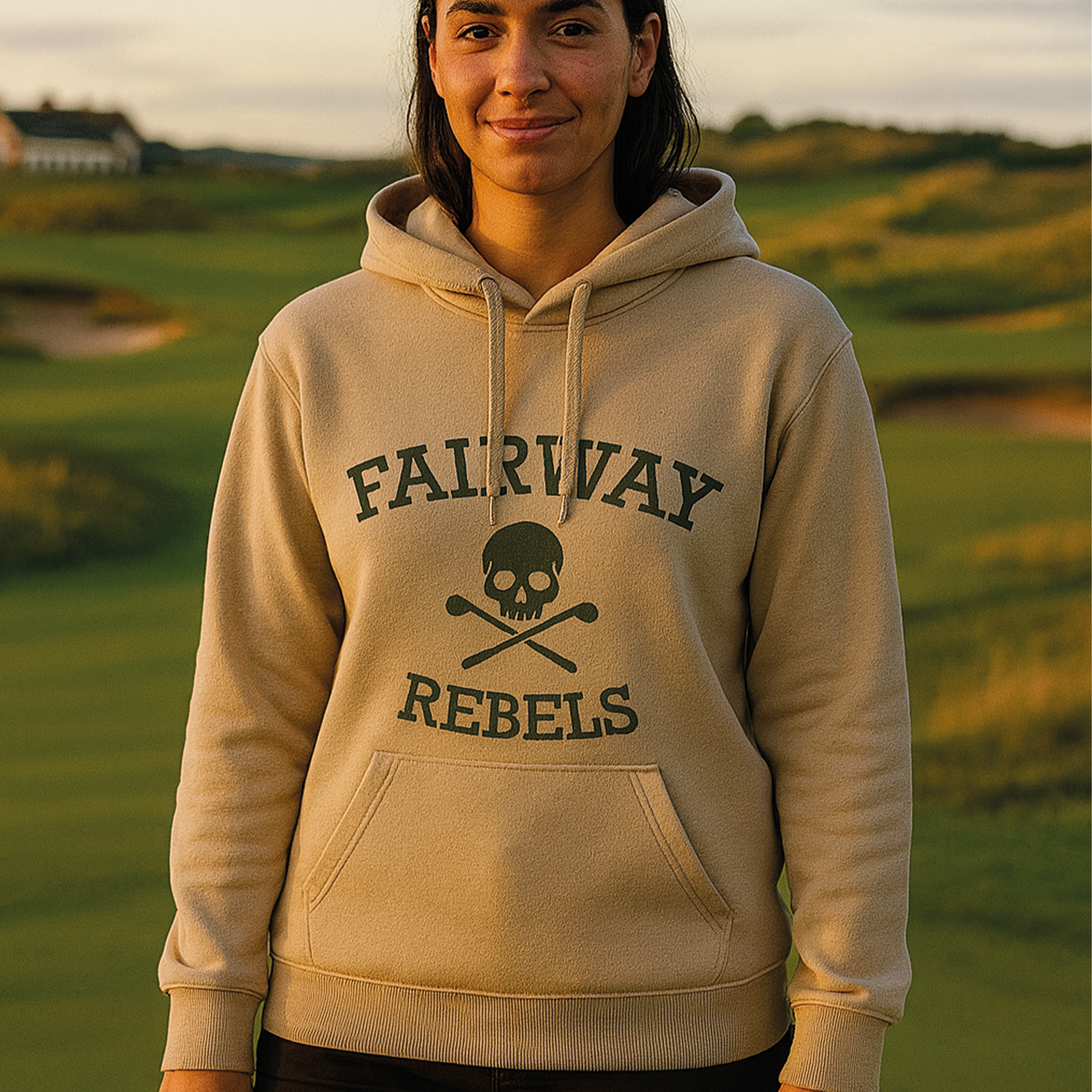 Sweat à Capuche Femme Beige Original - Fairway Rebels golf