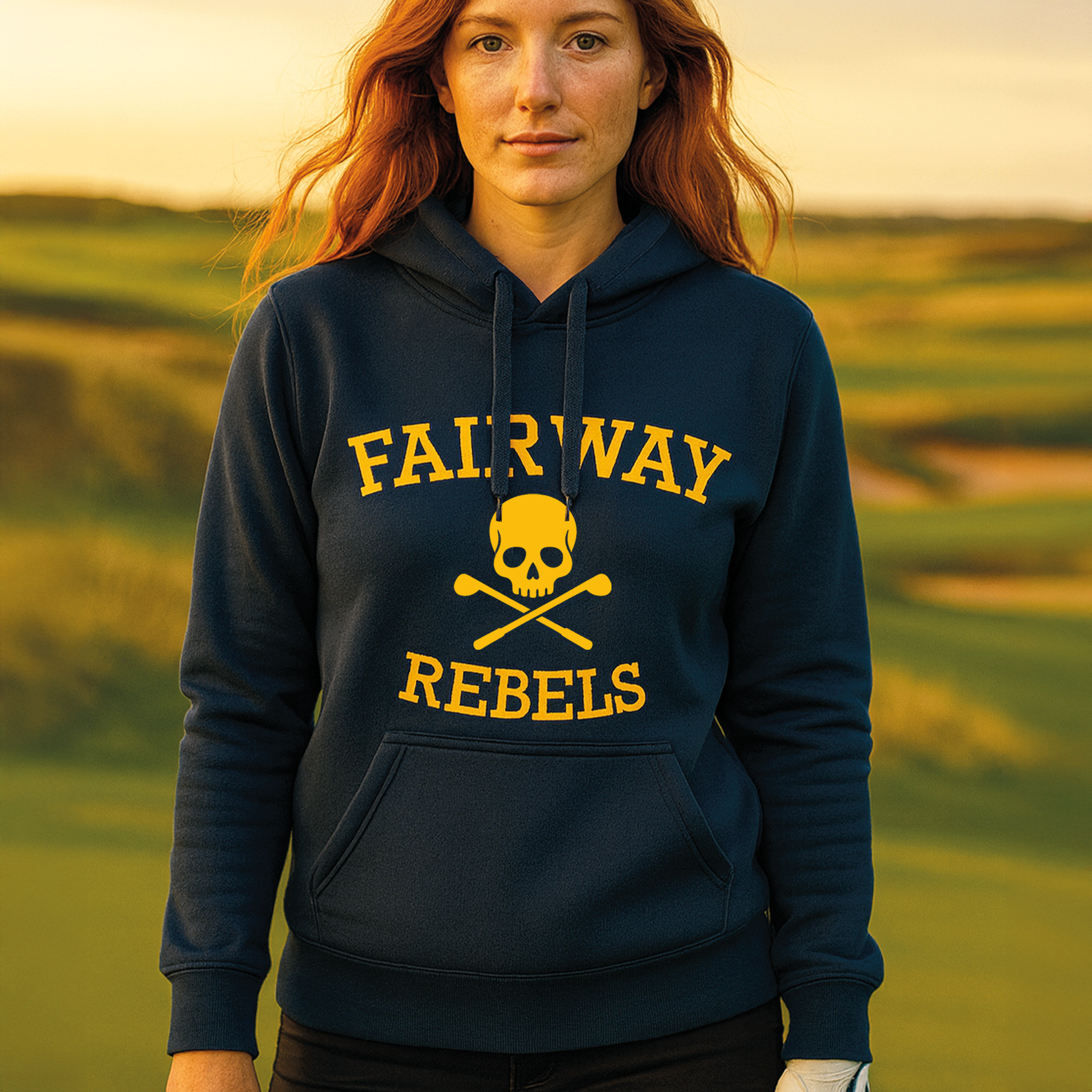 Sweat à Capuche Femme Bleu Marine Original - Fairway Rebels golf