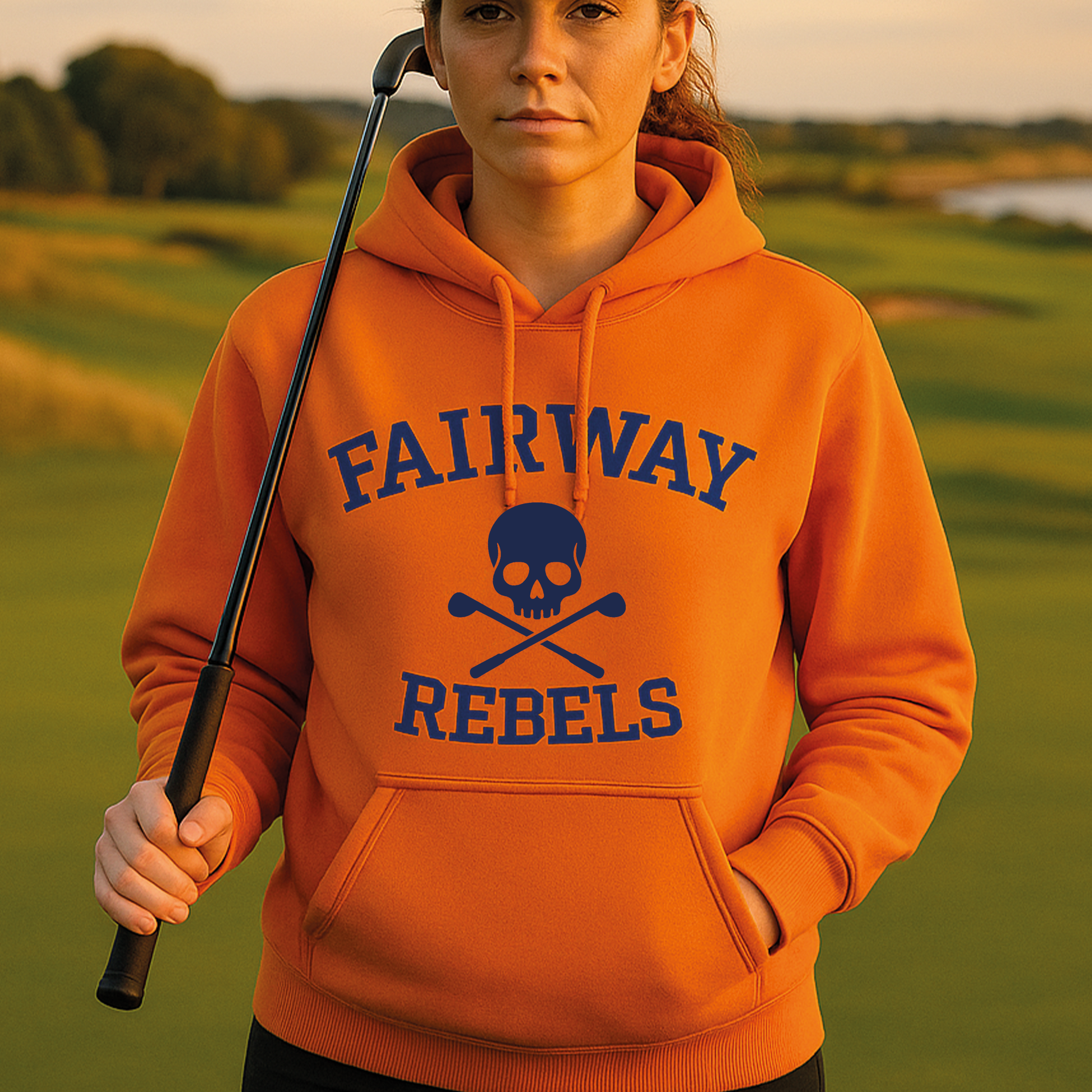 Sweat à Capuche Femme Orange Original - Fairway Rebels golf