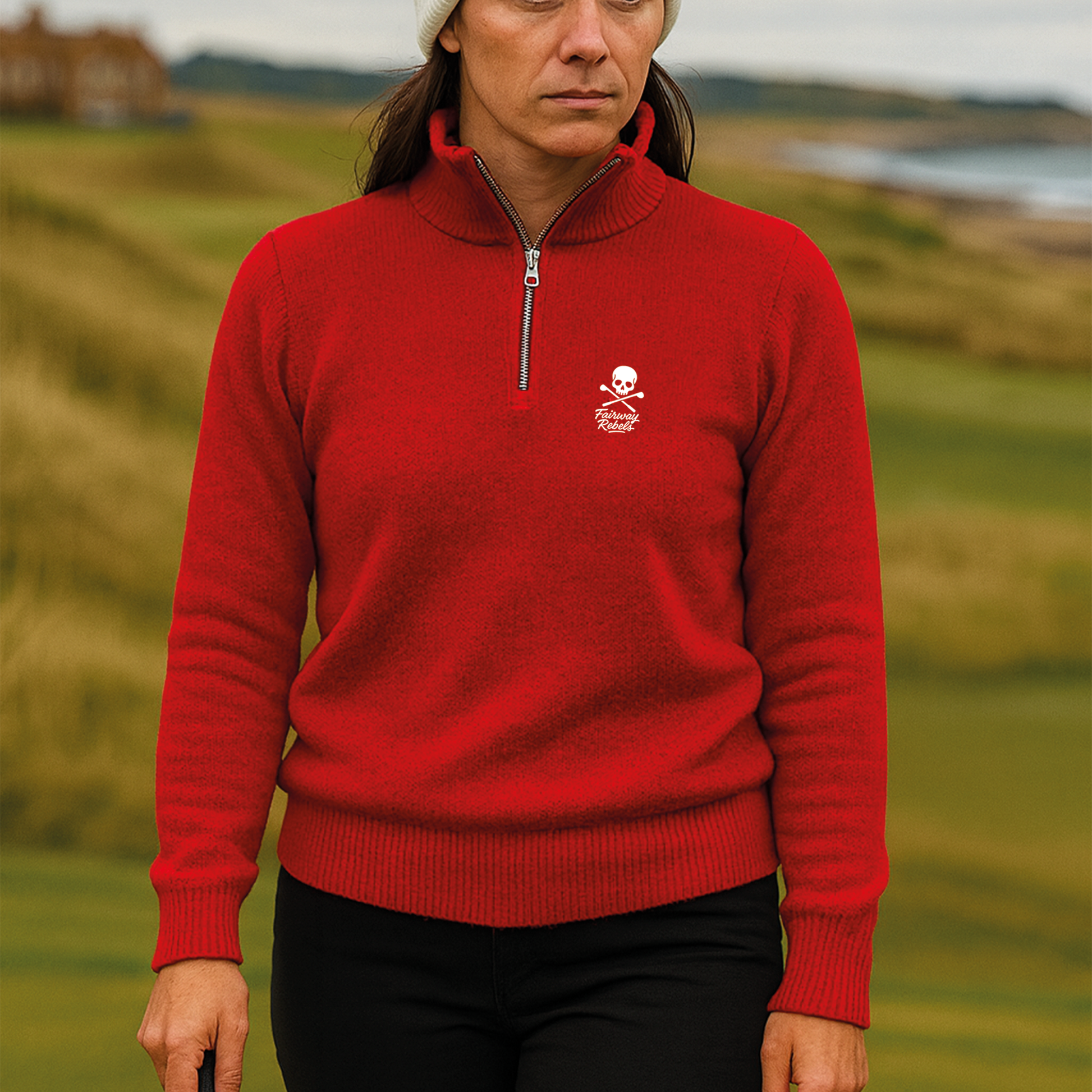 Pull 1/4 Zip Femme Rouge - Fairway-Rebels - Fairway Rebels golf