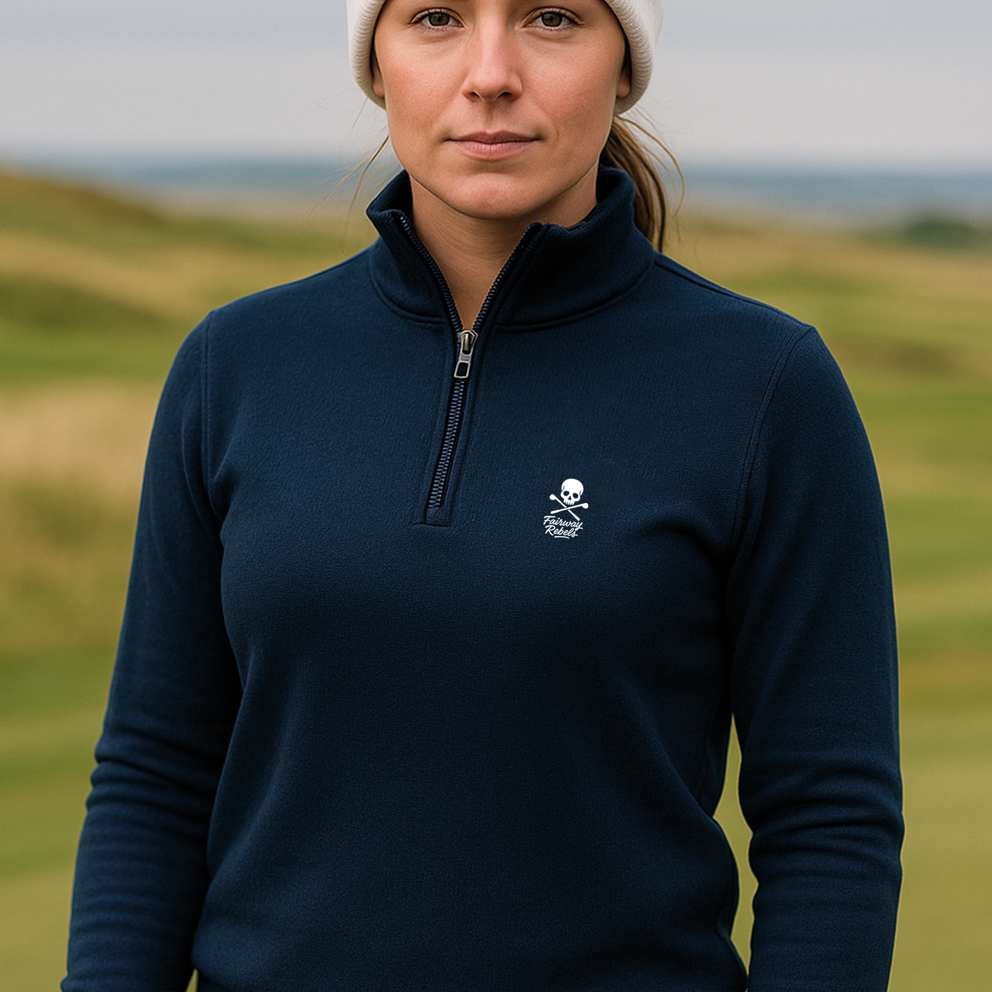 Pull 1/4 Zip Femme Bleu Marine - Fairway-Rebels - Fairway Rebels golf