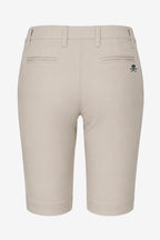 Bermuda chino pour femme beige clair, passants et poches sur l’avant