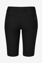 Bermuda chino pour femme noir, passants et poches sur l’avant