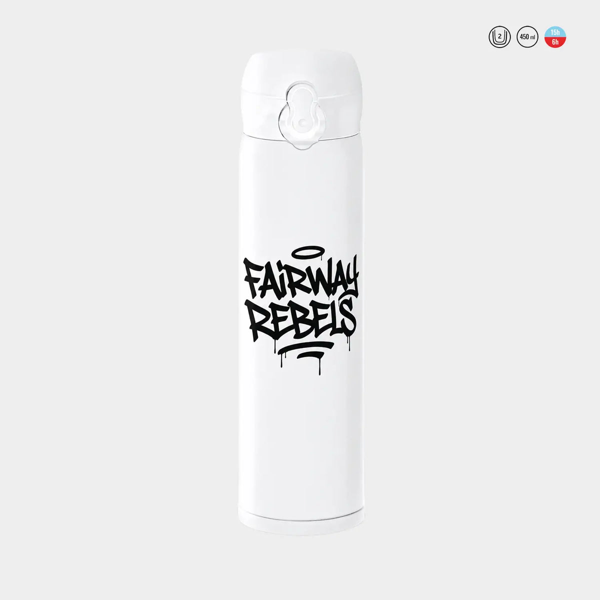 Black Graphic Insulated Water Bottle