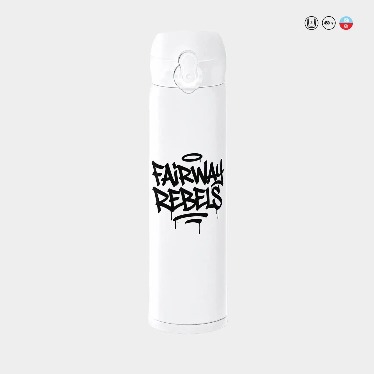 Black Graphic Insulated Water Bottle