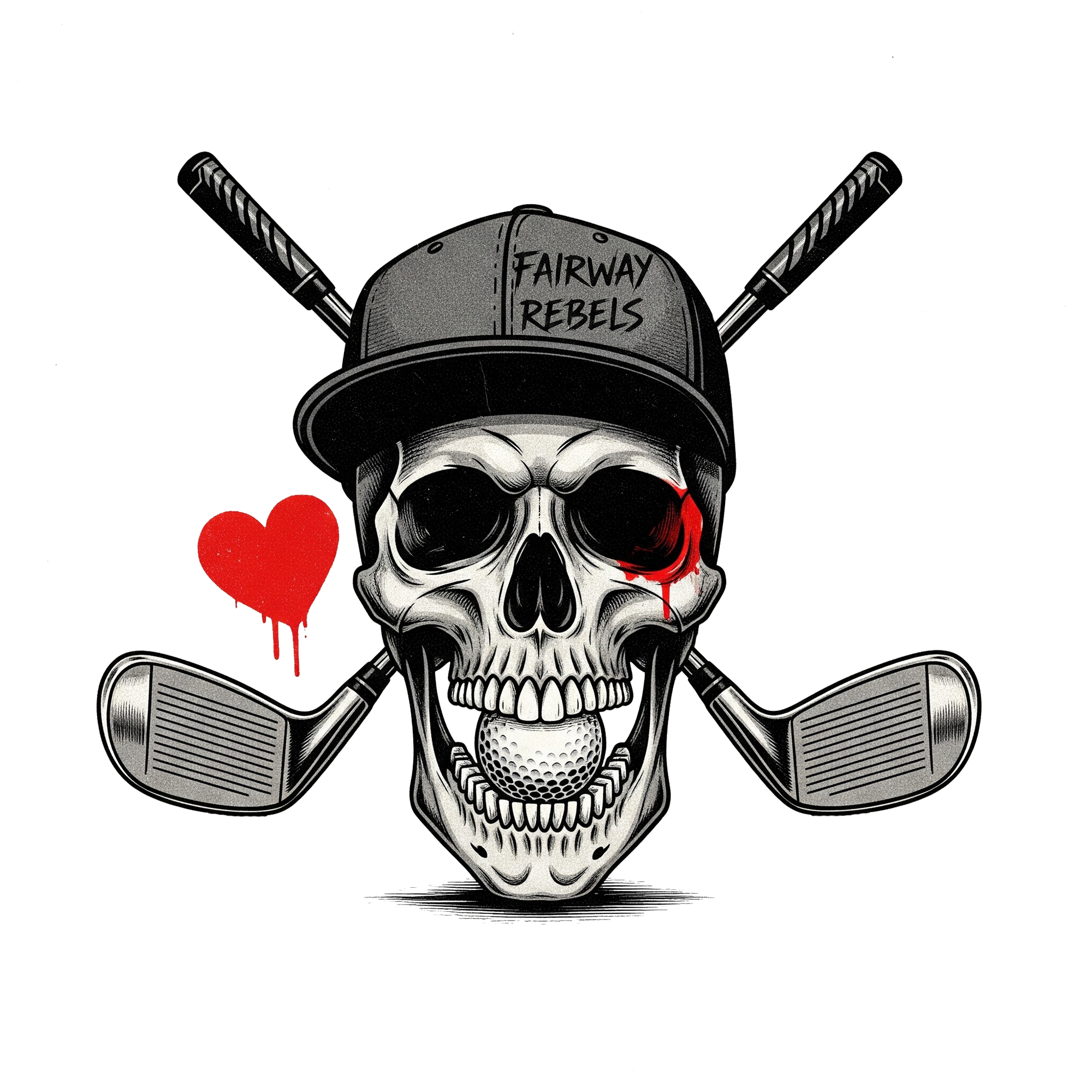 Polo Golf Femme HEART Blanc Fairway Rebels - Fairway Rebels golf