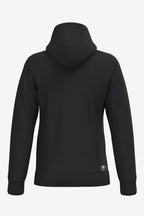 Sweat de golf à capuche homme noir, poche kangourou et petit écusson au bas