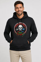 Sweat de golf à capuche noir, poche kangourou et grand logo crâne « Fairway Rebels »