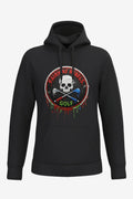 Sweat de golf à capuche noir, grand motif crâne « Fairway Rebels Golf »