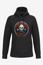 Sweat de golf à capuche noir, grand motif crâne « Fairway Rebels Golf »