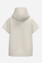 Sweat à capuche sans manches beige, vue dos unie