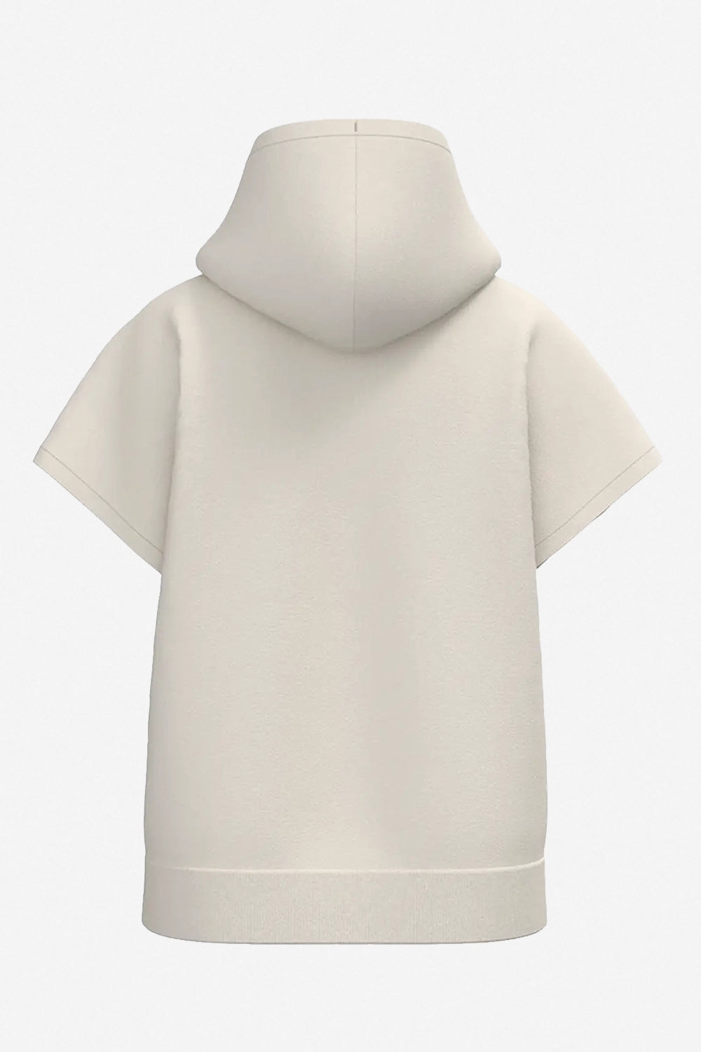Sweat à capuche sans manches beige, vue dos unie