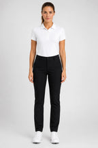 pantalon de golf déperlant noir, taille mi-haute, poches et passants