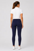 Pantalon de golf stretch femme bleu marine, coupe ajustée longueur cheville