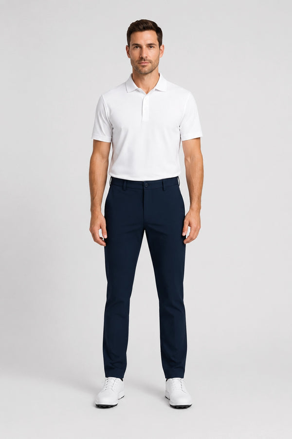 Pantalon de golf déperlant bleu marine homme, tenue complète, coupe droite