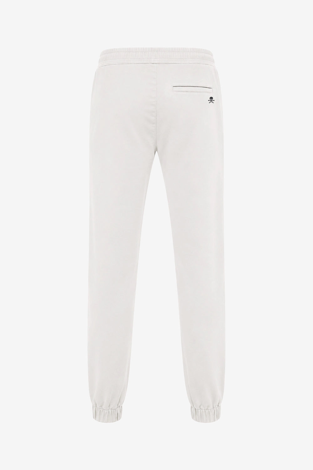 Pantalon de golf homme ivoire, taille élastique, bas resserré, logo discret.