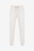 Pantalon de golf homme ivoire, taille élastique à cordon, bas resserré.
