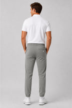 Pantalon de golf homme gris, vue arrière, taille à cordon, bas resserré