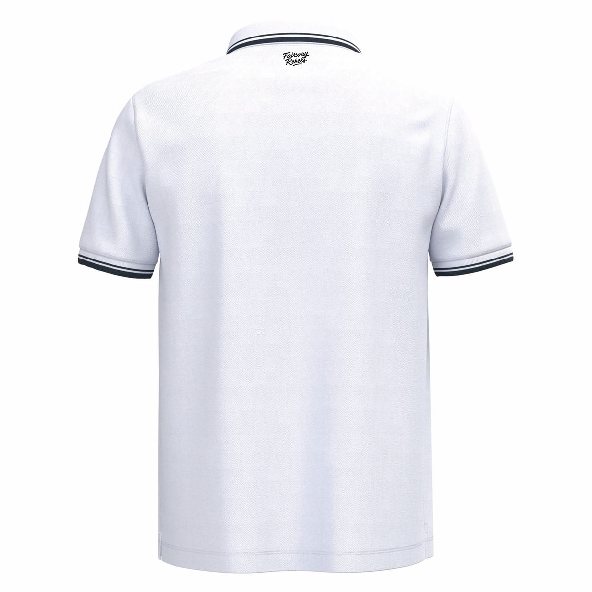 Polo golf homme Blanc liserés Bleu Marine - Fairway Rebels golf
