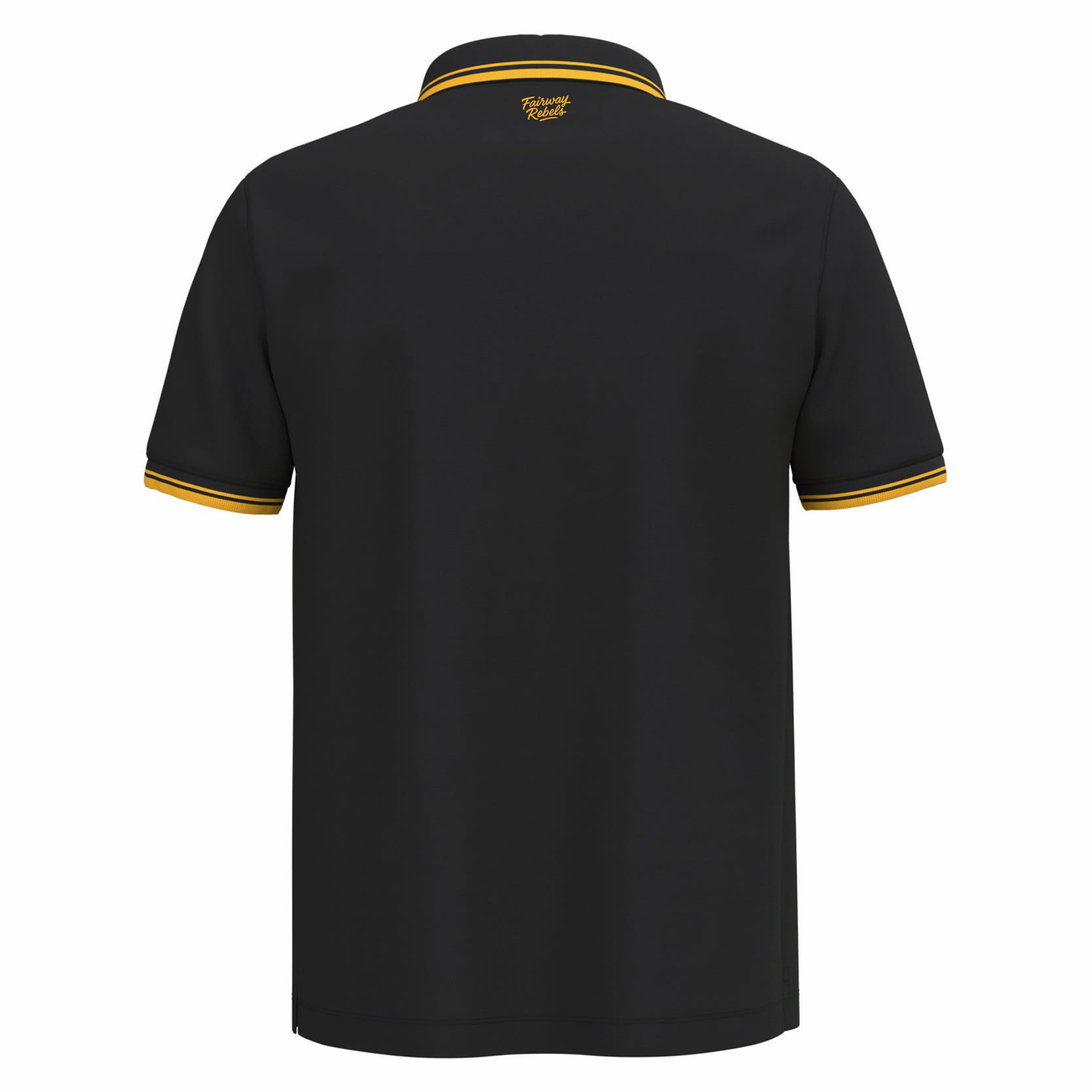 Polo golf homme Noir liserés Jaune - Fairway Rebels golf