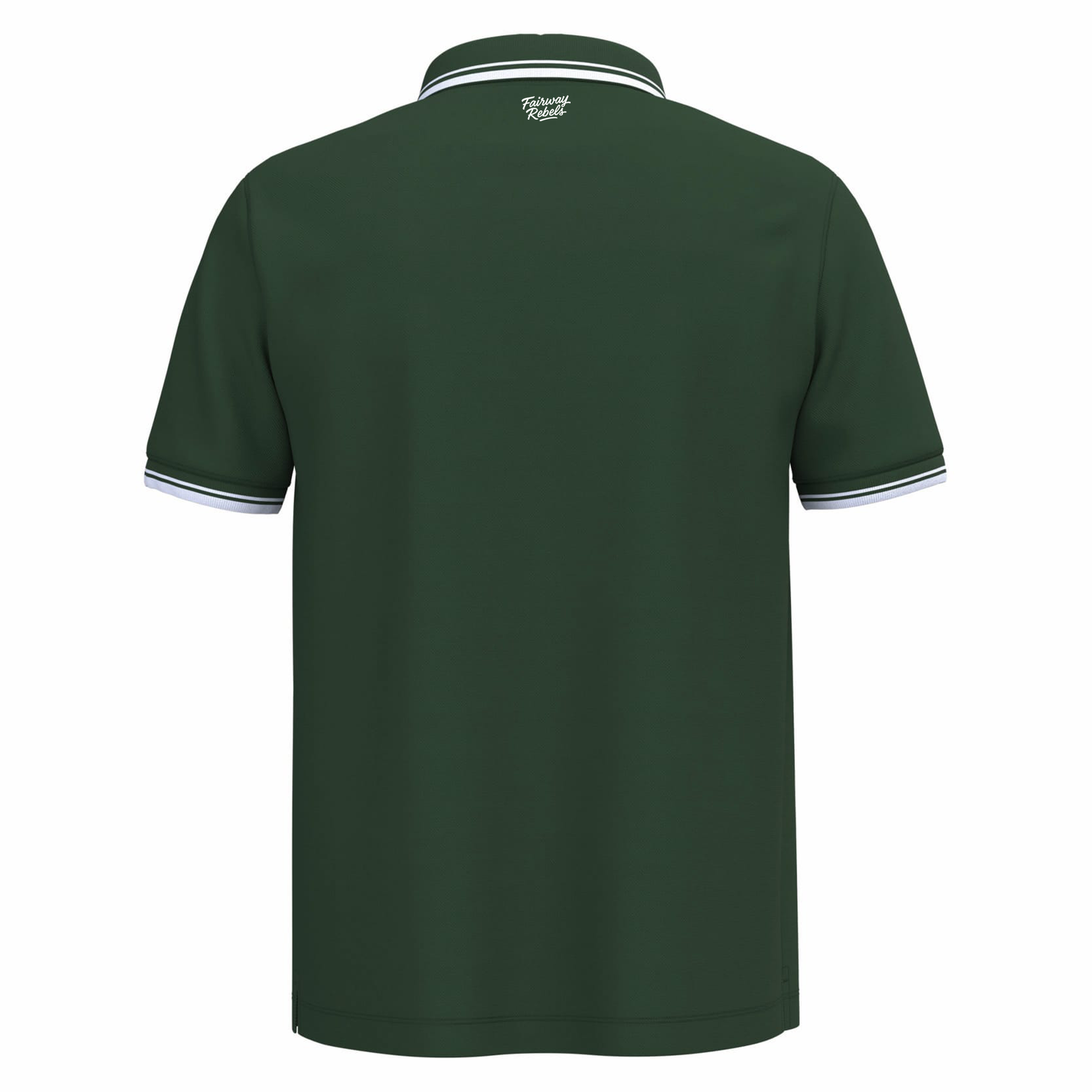 Polo golf homme Vert liserés Blanc - Fairway Rebels golf