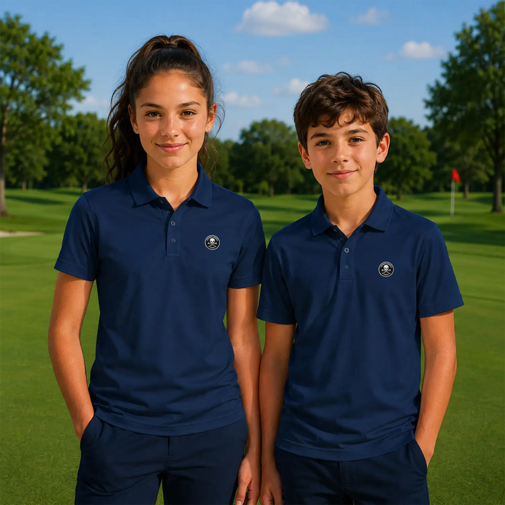 Technisches Golf-Polo für Kinder Marineblau