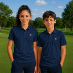 Technisches Golf-Polo für Kinder Marineblau