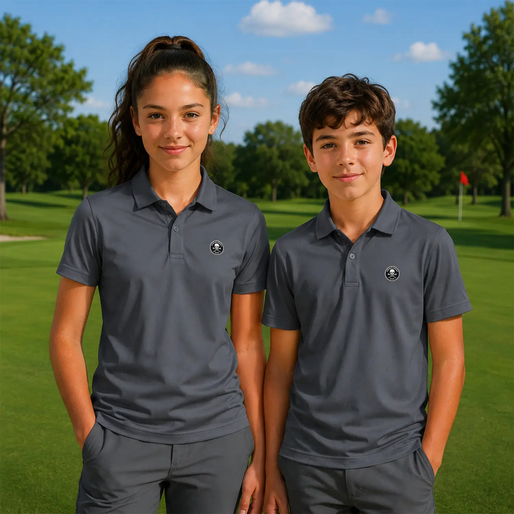 Technisches Golf-Polo für Kinder, Grau