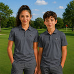 Technisches Golf-Polo für Kinder, Grau