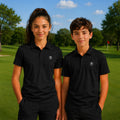 Technisches Golf-Polo für Kinder, Schwarz
