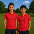 Technisches Golfpolo für Kinder, rot