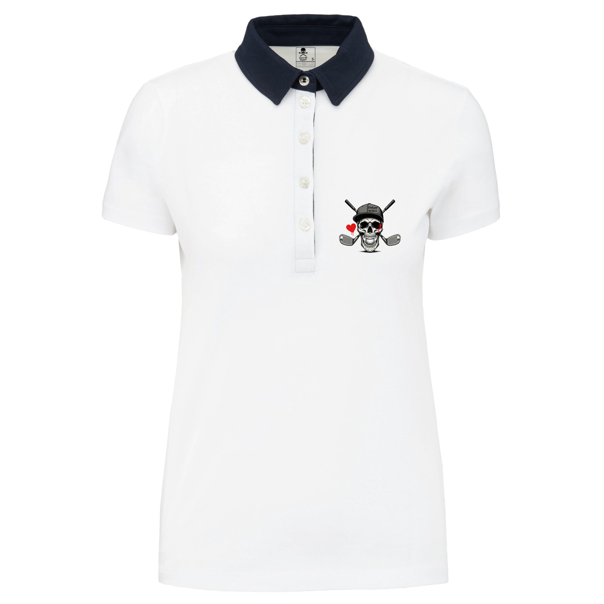 Polo Golf Femme HEART Blanc Fairway Rebels - Fairway Rebels golf
