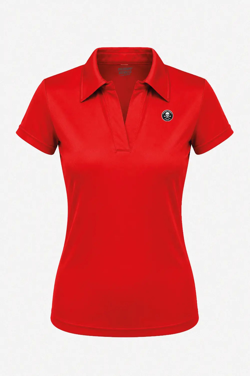 Damen-Golf-Poloshirt mit V-Ausschnitt