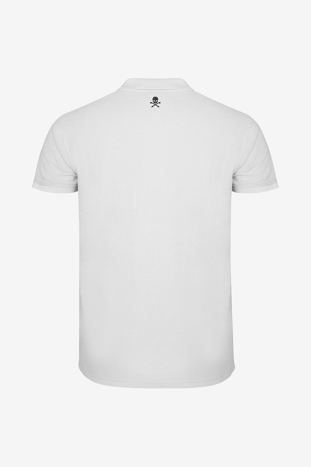 Polo de golf blanc en coton pour fille, dos uni avec petit logo au col.