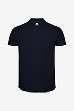 Polo garçon coton bleu marine, dos uni avec petit logo en haut du col