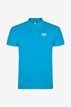Polo turquoise garçon en coton, col boutonné, logo poitrine sur le devant