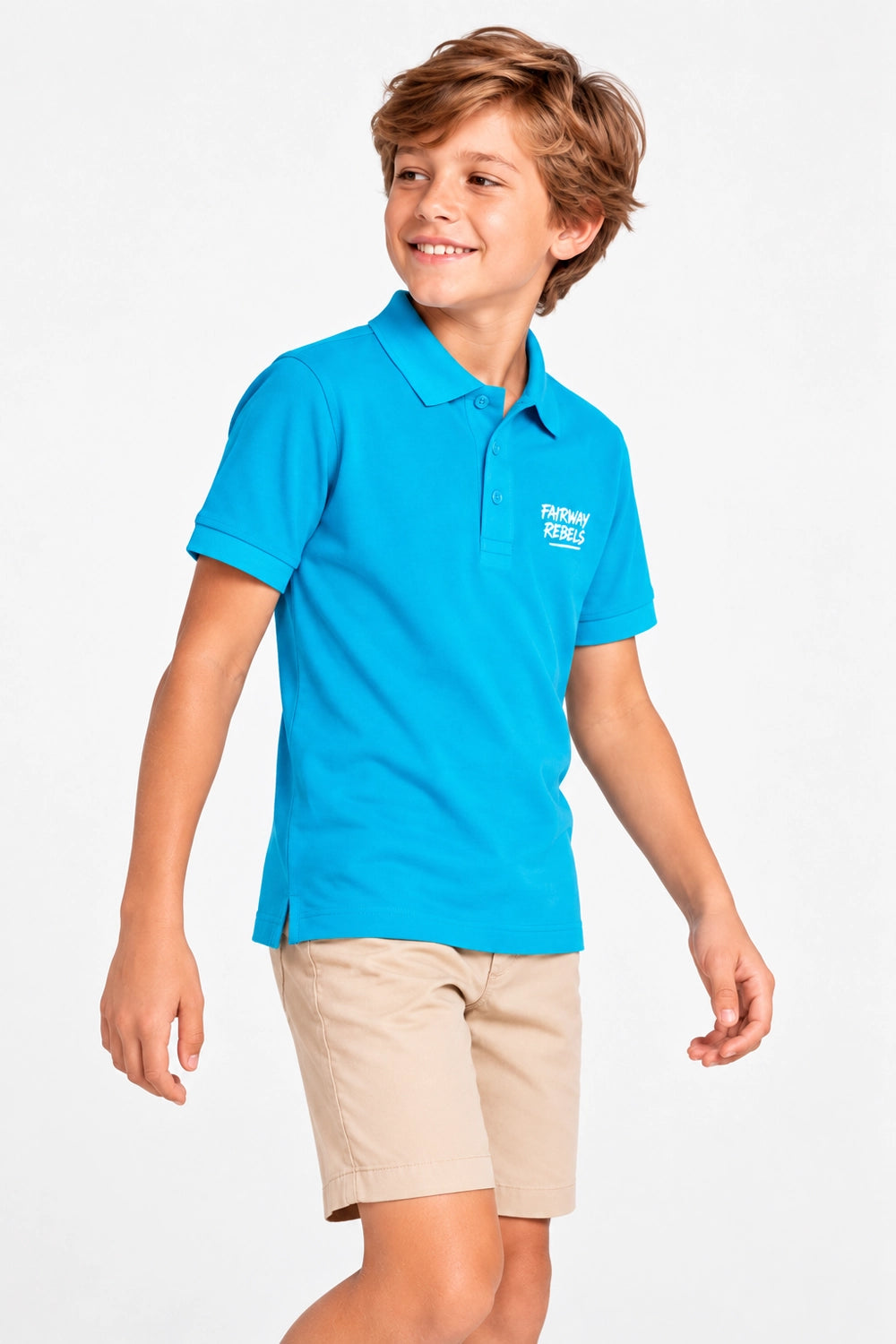 Polo Golf Bleu Turquoise Coton Garçon
