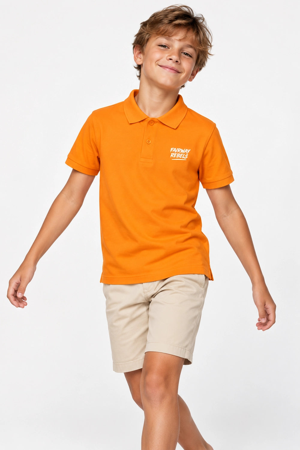 Polo Golf Orange Coton Garçon