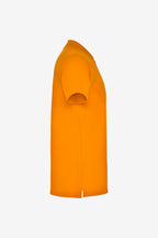 Polo de golf garçon orange en coton, manches courtes, col et patte boutonnée