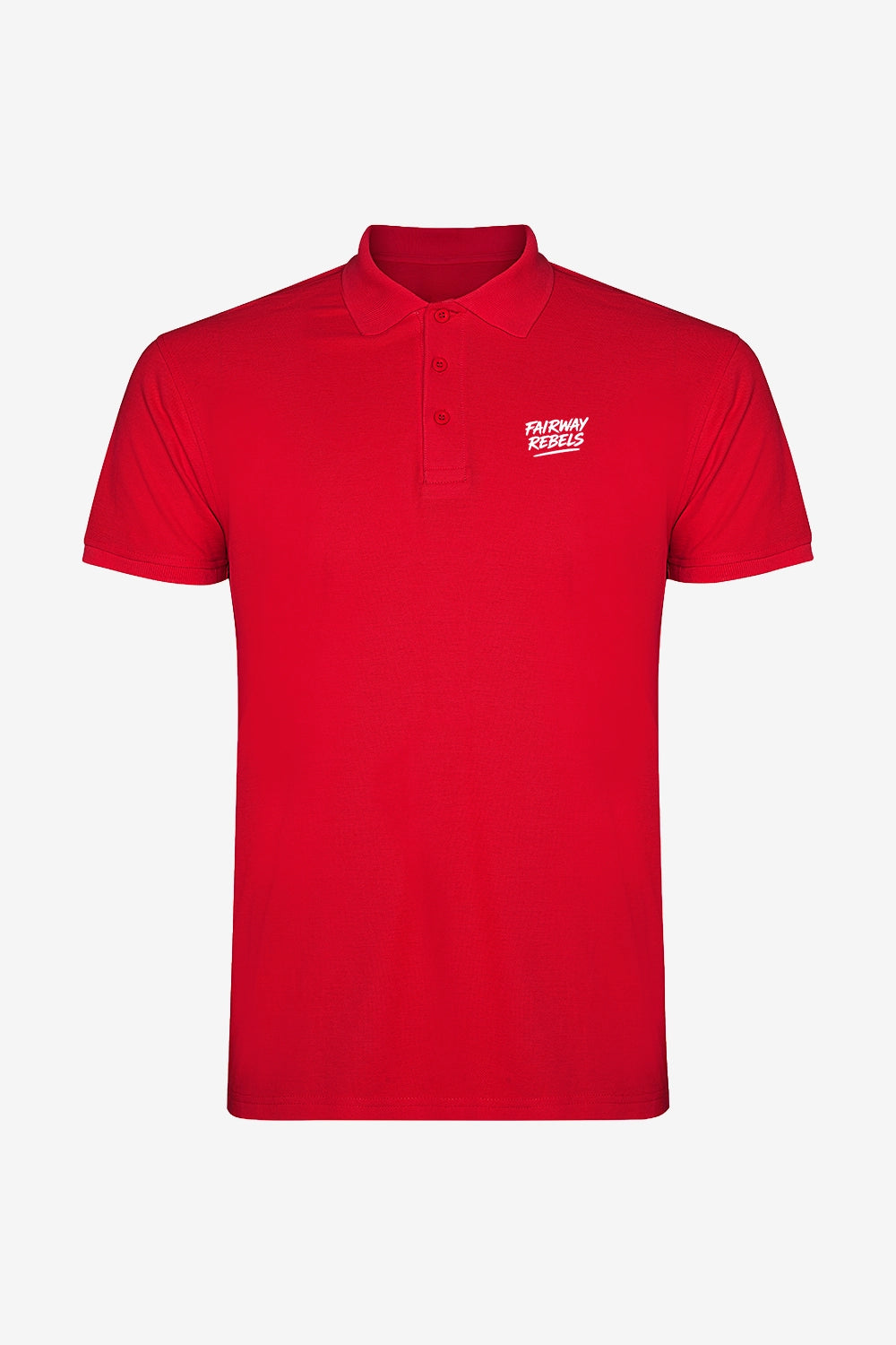 Polo en coton rouge pour garçon, manches courtes, écusson poitrine sur le côté.