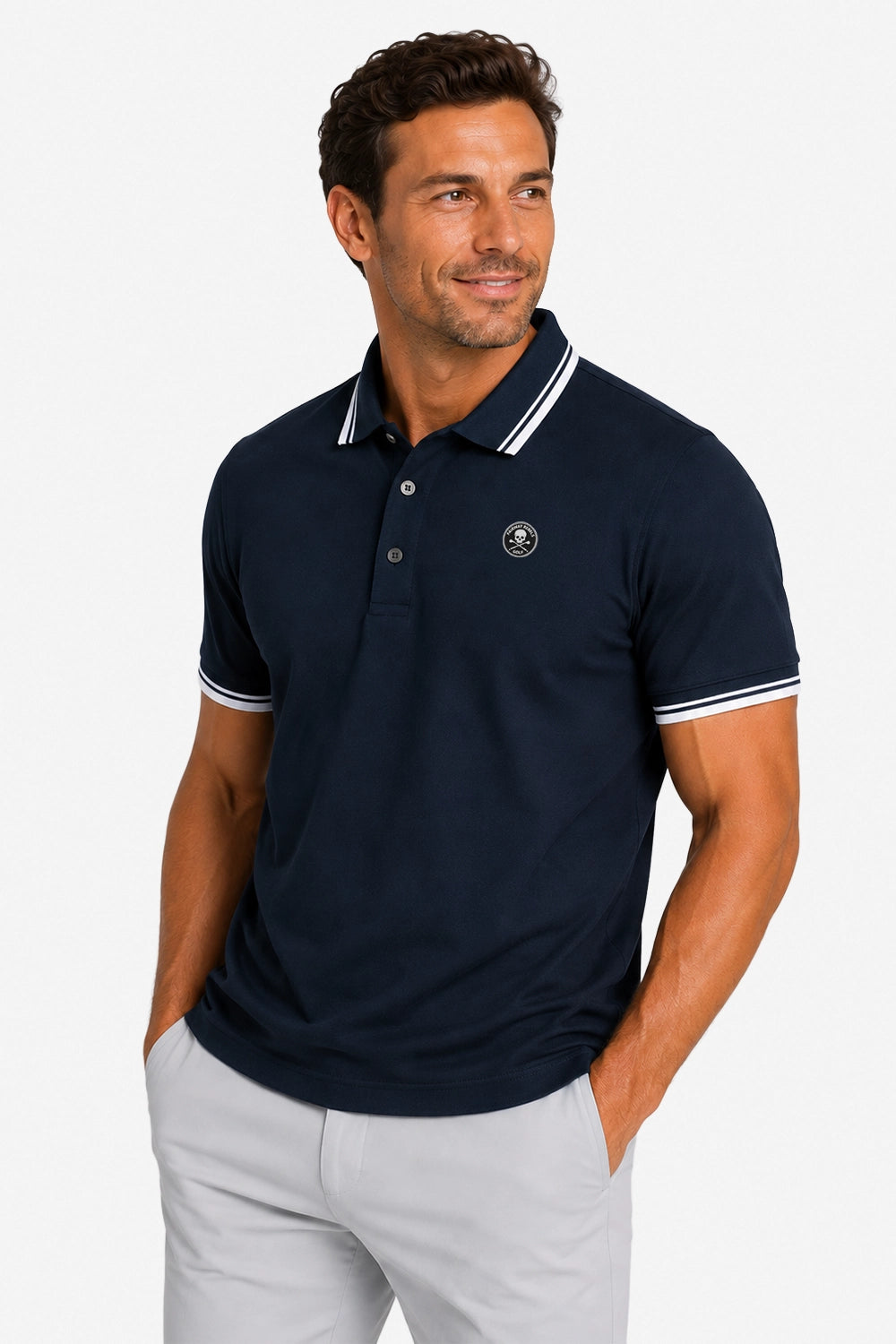 Polo Golf für Herren aus Baumwolle mit Kontrastdetails