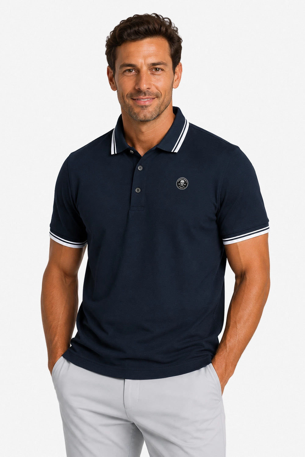 Polo Golf für Herren aus Baumwolle mit Kontrastdetails