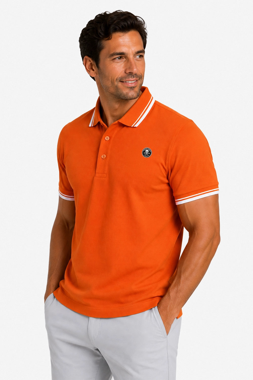 Polo Golf für Herren aus Baumwolle mit Kontrastdetails